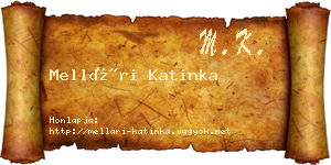 Mellári Katinka névjegykártya